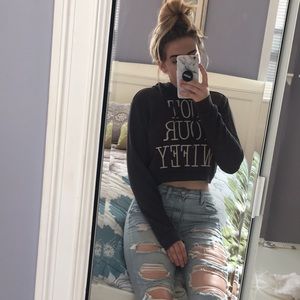 Not your wifey hoodie croptop
